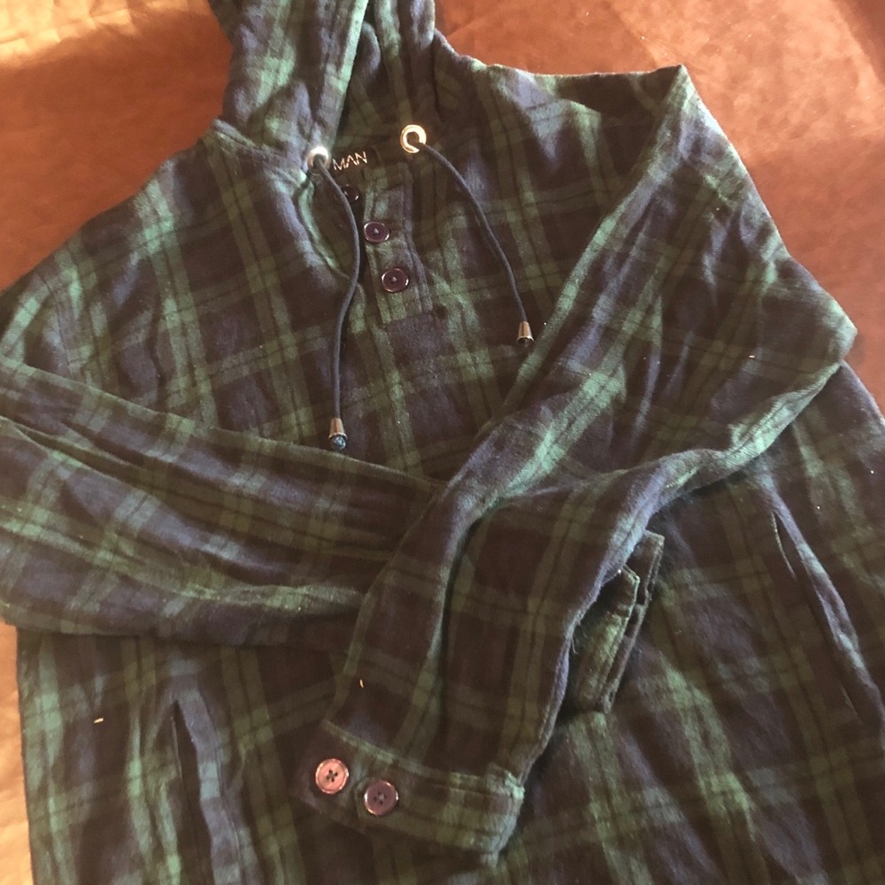 Green Flannel hoodie